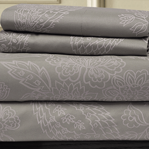 go to printed paisley sheet set taupe